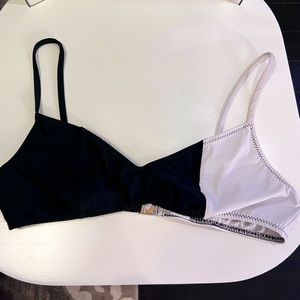 ARAKS TWO TONE BLACK & WHITE SWIM BIKINI TOP